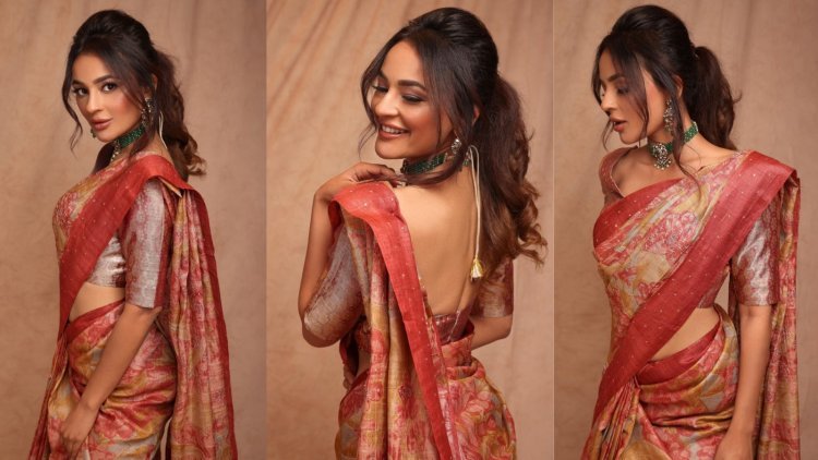 Seerat Kapoor looks all things regal in a floral saree; Fans react