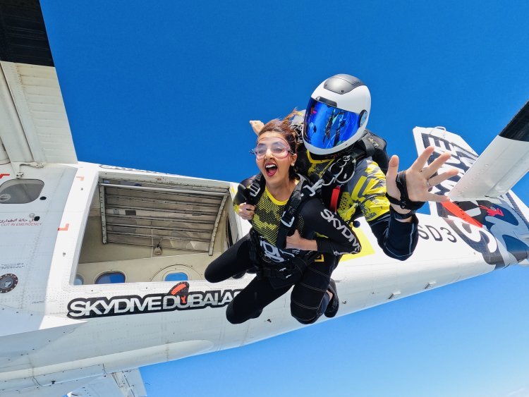 Jyoti Saxena's skydiving pictures from Dubai are nerve-racking but are giving us major adventure goals.