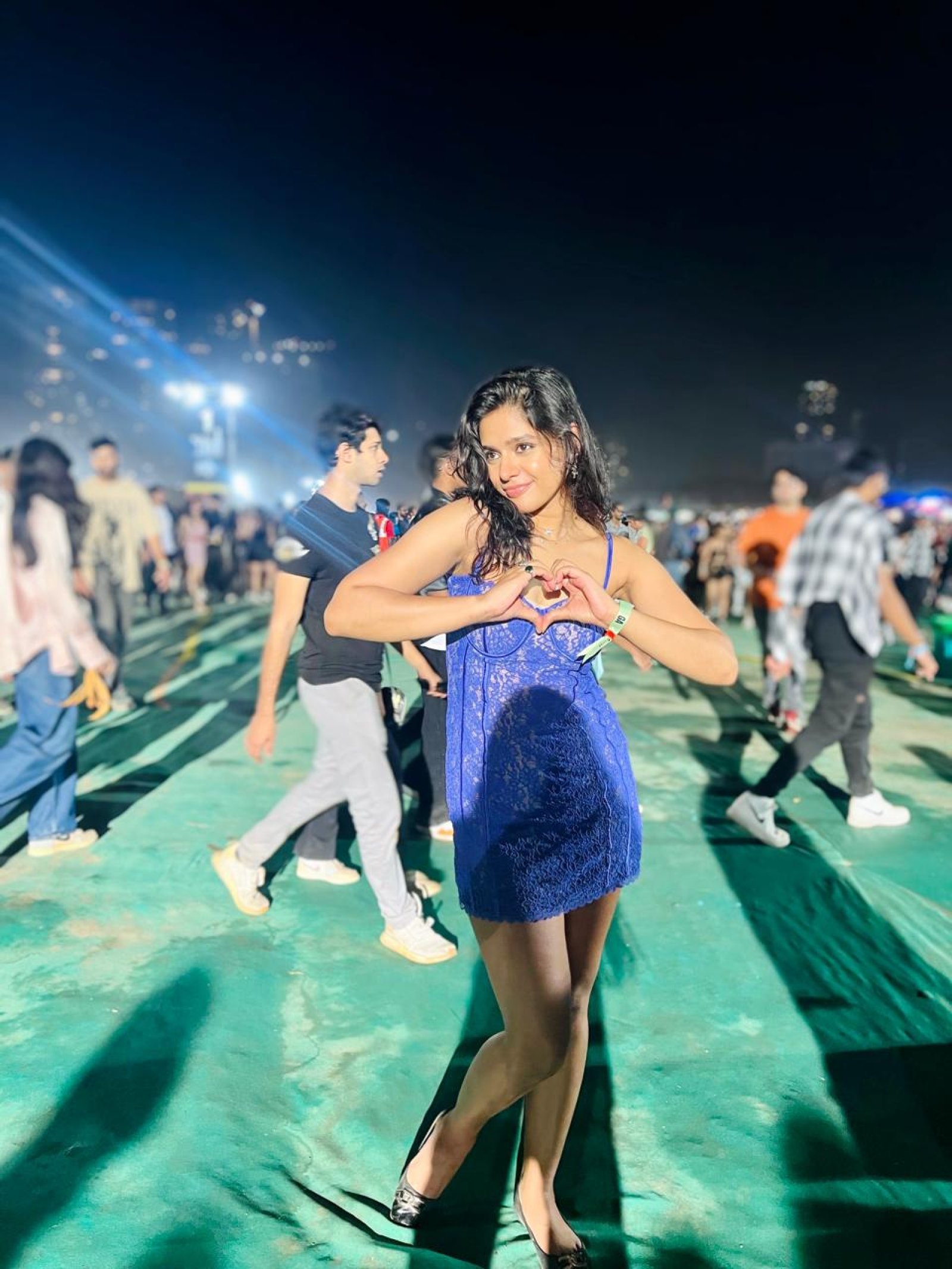 Pranati Rai Prakash Revels in the Magic Of Pure Bliss At Ed-Sheeran's Concert In A Stunning Sleeveless Blue Lace Mini Body Hugging Dress