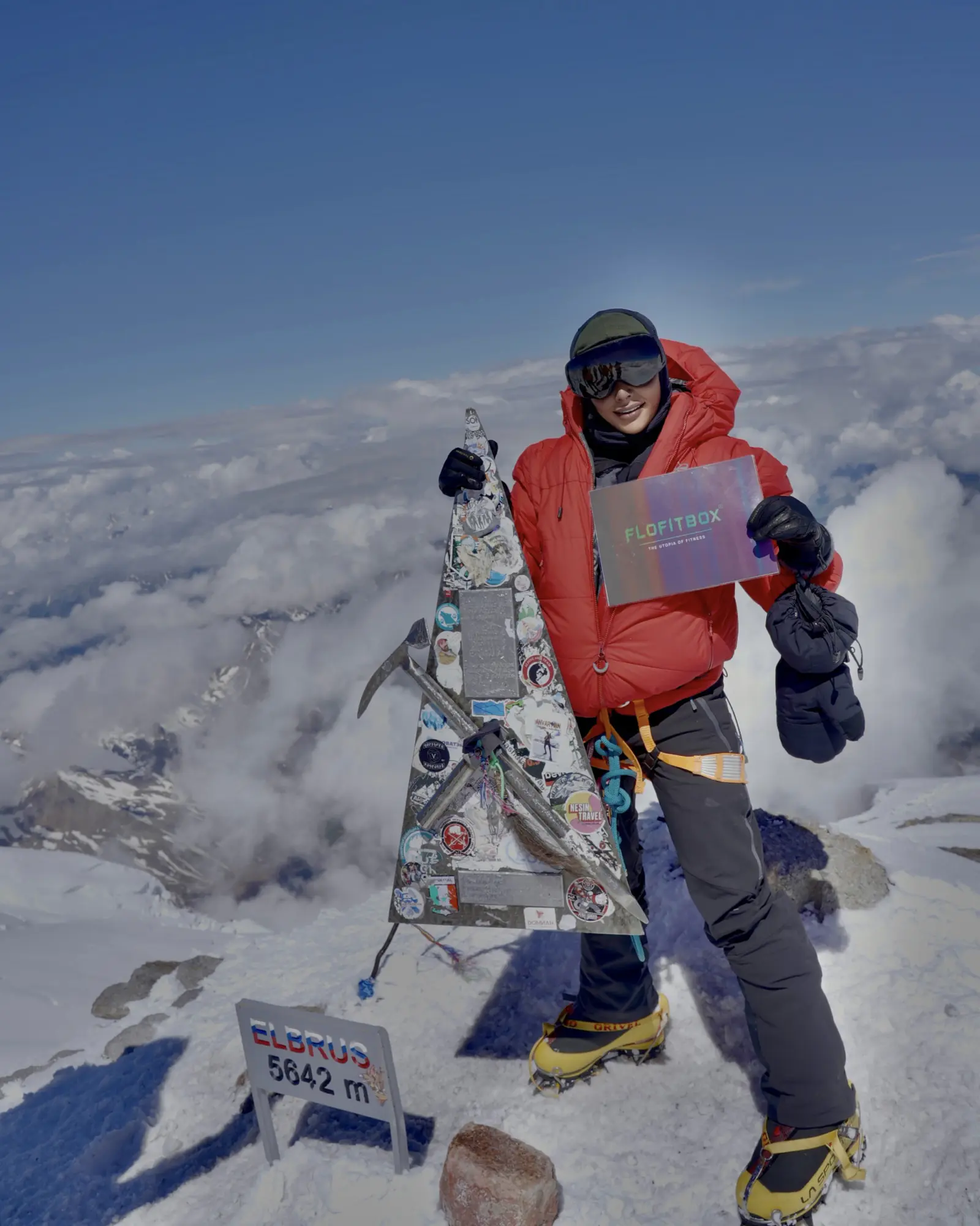 Rina Charanaiya climbs the summit of Mount Elbrus in Russia   